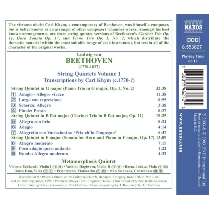 BEETHOVEN: String Quintets, Opp. 1, 11 and 17 - slide-1