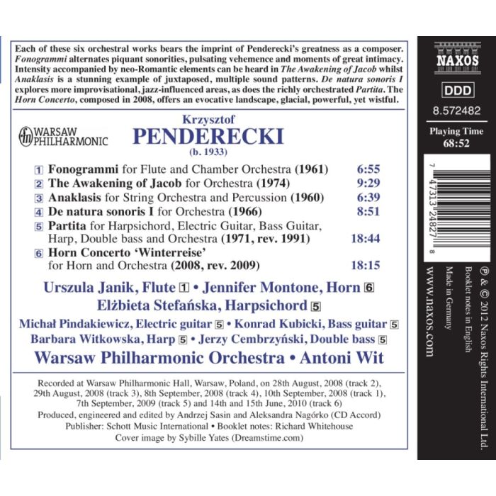 Penderecki: Fonogrammi, Horn Concerto, Partita, The Awakening of Jacob, Anaklasis, De natura sonoris - slide-1
