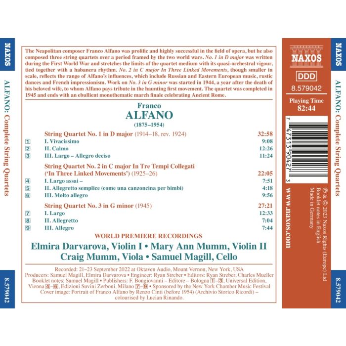 Alfano: Complete String Quartets - slide-1