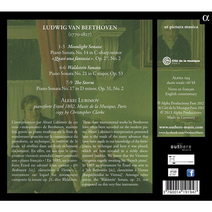 BEETHOVEN: Piano Sonatas Moonlight, Waldstein, Storm - slide-1