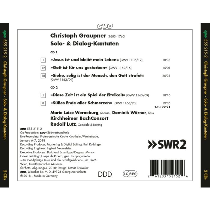 Graupner: Solo & Dialogue Cantatas - slide-1