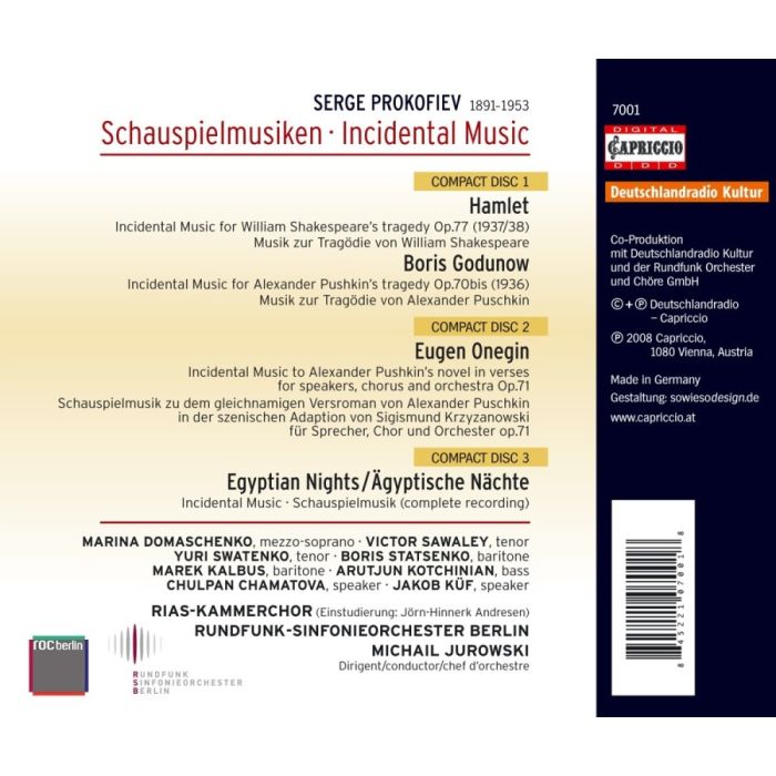 Die Schauspielmusiken - Hamlet, Boris Godunov, Eugen Onegin, Egyptian Nights (3 CD) - slide-1