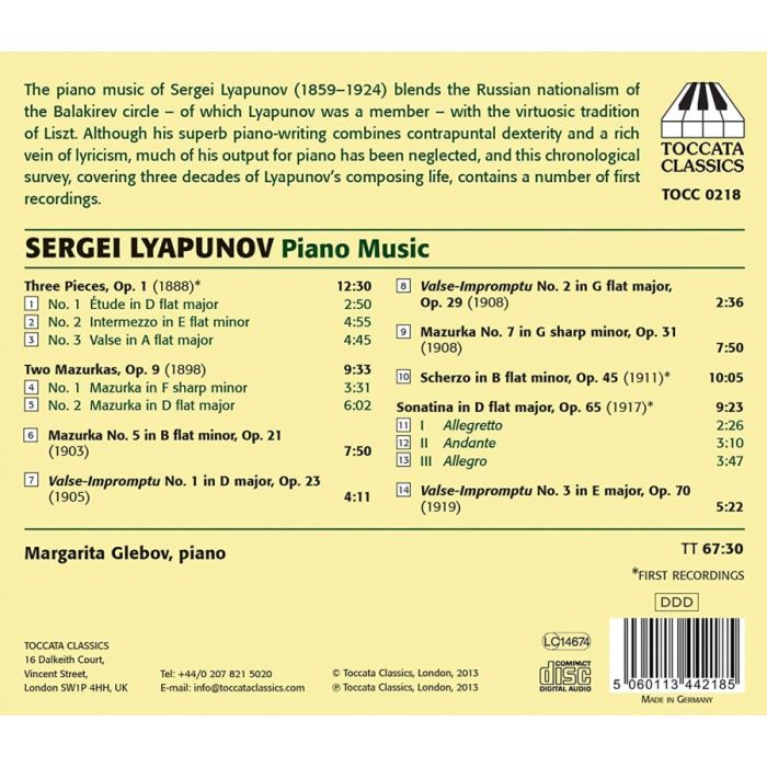 Lyapunov: Piano Music - slide-1