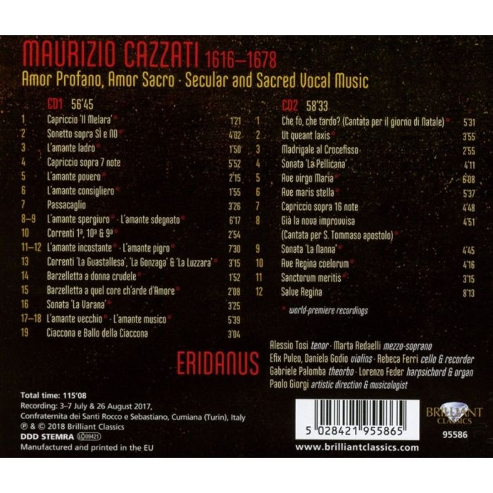 Cazzati: Amor Profano, Amor Sacro - Secular and Sacred Vocal Music - slide-1