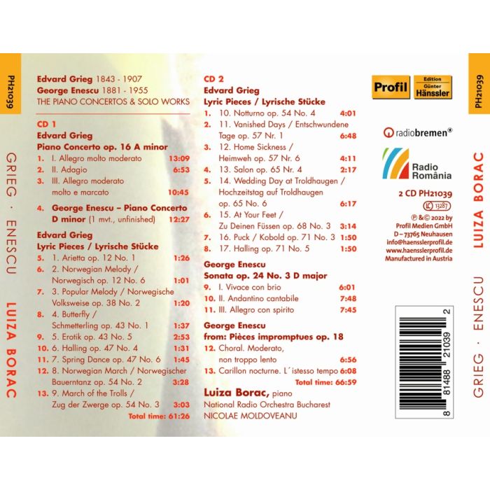 Grieg; Enescu: The Piano Concertos & Solo Works - slide-1