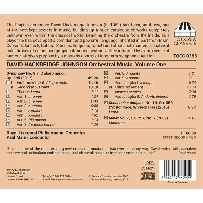 Johnson: Orchestral Music Vol. 1 - slide-1
