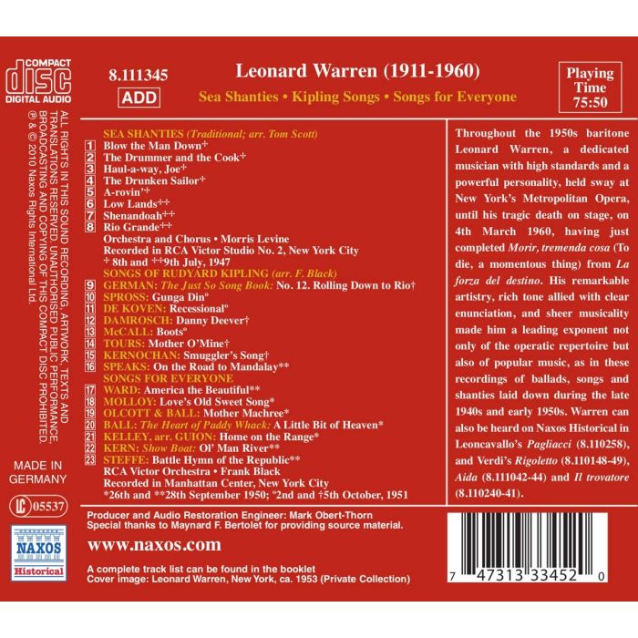 WARREN: Sea shanties; Kipling Songs; Songs for Everyone - slide-1