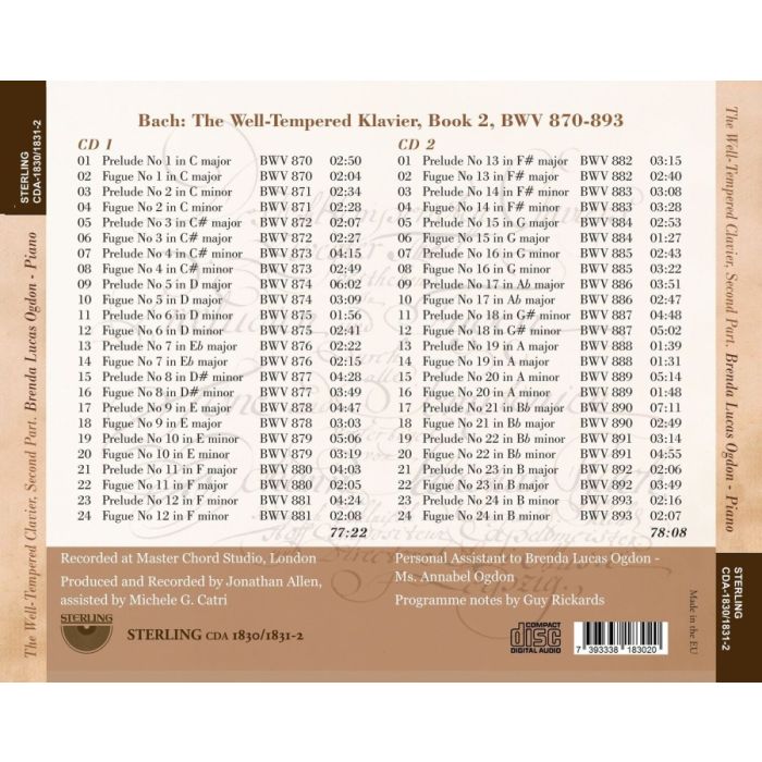 Bach: Well-Tempered Klavier Book 2 - slide-1