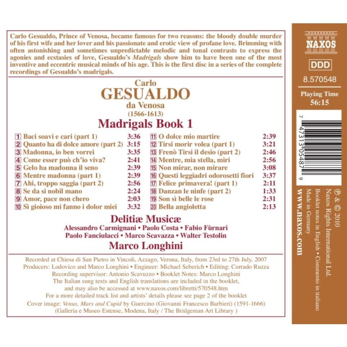 Gesualdo: Madrigals Book 1 - slide-1