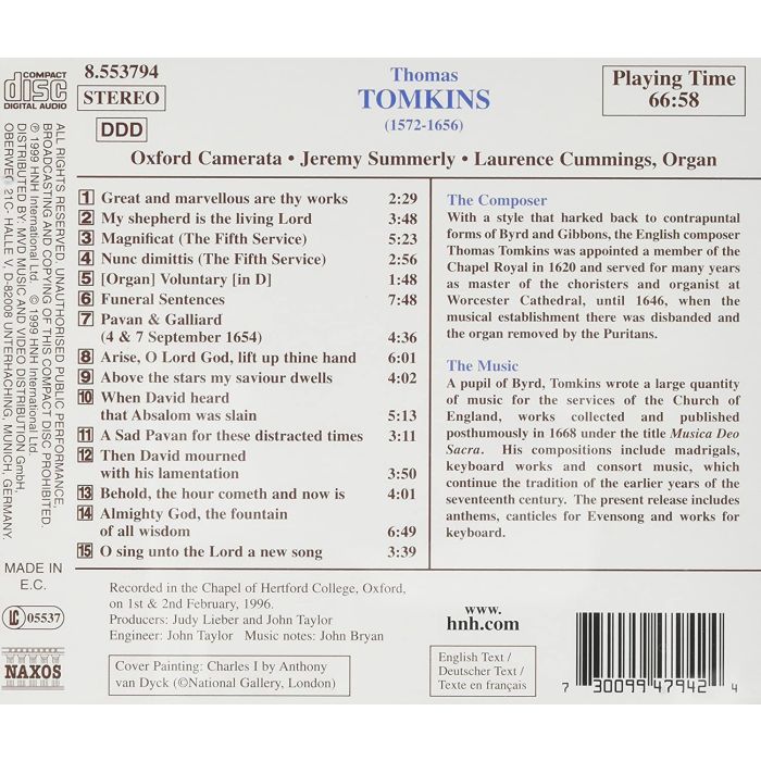 TOMKINS: Choral and Organ Works - slide-1