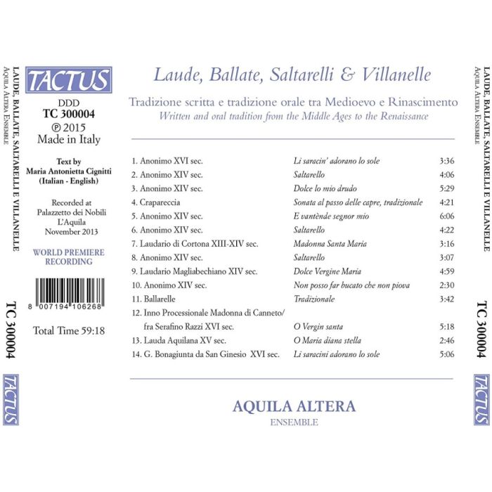Laude, Ballate, Saltarelli & Villanelle - średniowiecze i renesans - slide-1