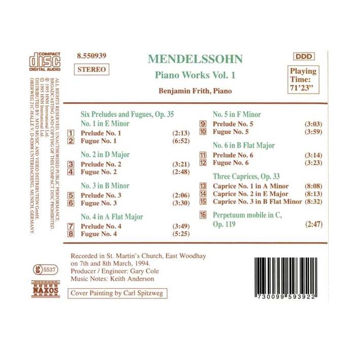 MENDELSSOHN: Piano Works vol. 1 - slide-1
