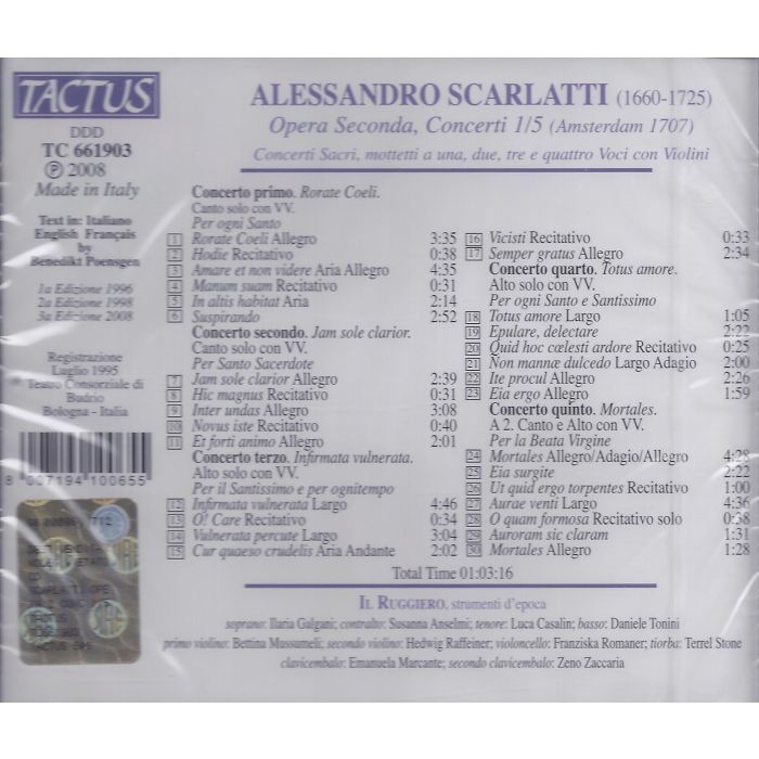 Scarlatti: Concerti Sacri Vol.1 - slide-1