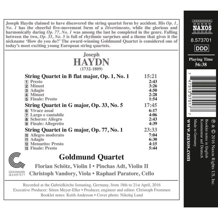 Haydn: String Quartets - Op. 1 no. 1 Op. 33 no. 5 Op. 77 no. 1 - slide-1