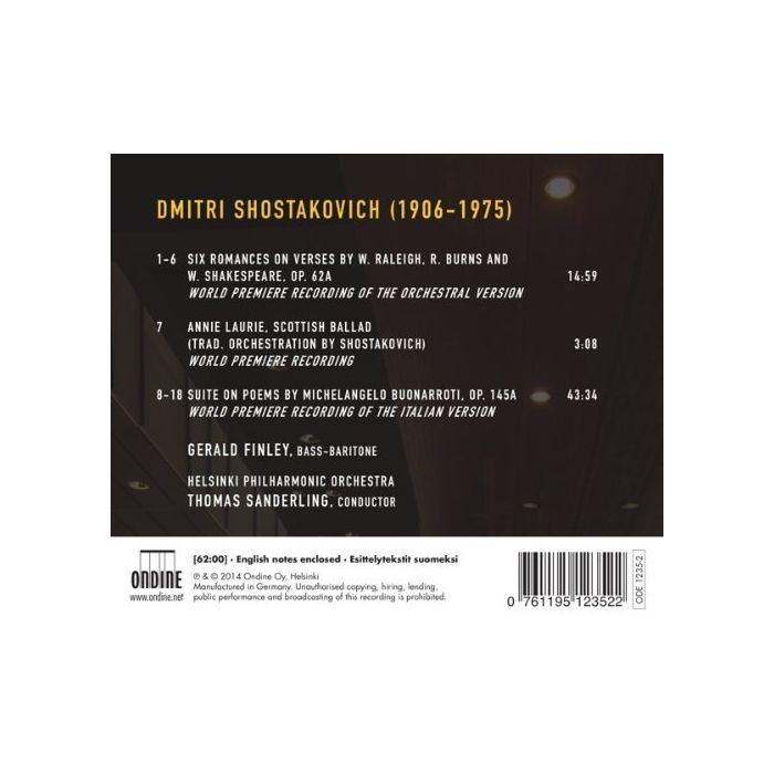 Shostakovich: Six Romances Scottish Ballad Suite on Poems by Michelangelo Buonarroti - slide-1