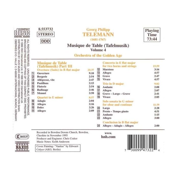 TELEMANN: Tafelmusik vol. 4 - slide-1