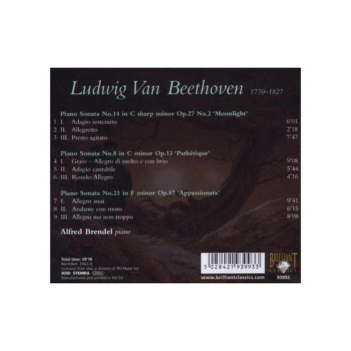 Beethoven: Piano Sonatas 'Pathétique'; 'Moonlight' & 'Appasionata' - slide-1