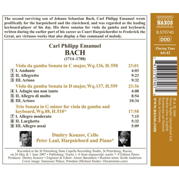 Bach, CPE: Viola da gamba Sonatas - slide-1