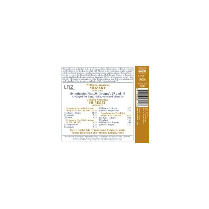 MOZART: Symphonies Nos. 38 ‘Prague’, 39 & 40, aranżacja Johanna Nepomuka Hummla - slide-1
