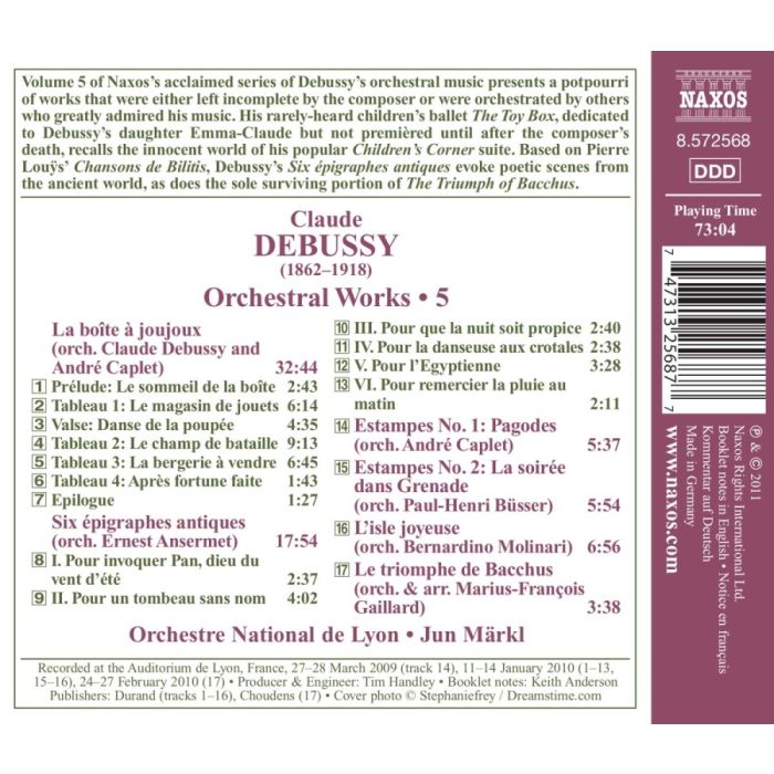 Debussy: Orchestral Works Vol. 5 - La boîte à joujoux, Estampes Nos. 1 & 2, L'isle joyeuse, 6 épigraphes antiques - slide-1