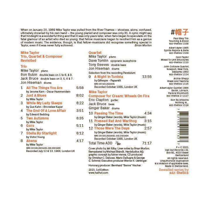 Mike Taylor – Trio, Quartet & Composer Revisited - slide-1