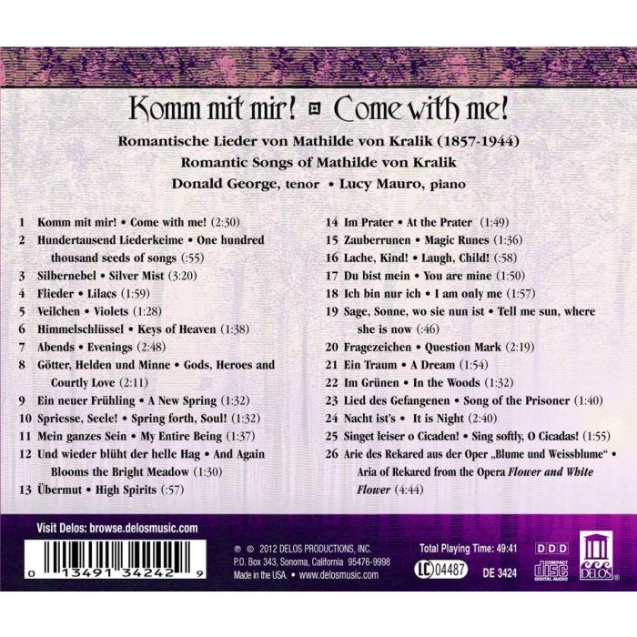 Komm mit mir! Come with me! - Romantic Songs of Mathilde von Kralik (1857-1944) - slide-1