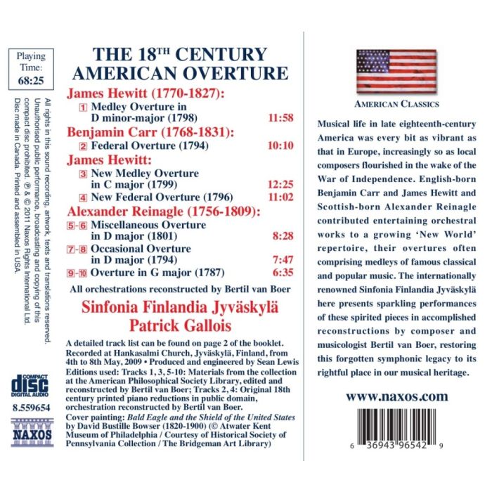 The 18th Century American Ouverture - James Hewitt, Benjamin Carr, Alexander Reinagle - slide-1