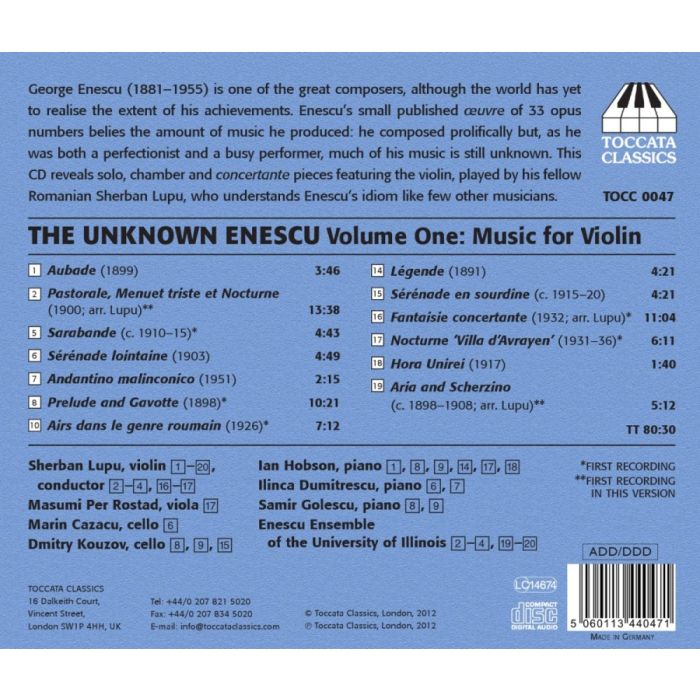 Enescu: The Unknown Enescu Vol. 1 - Music for Violin - slide-1