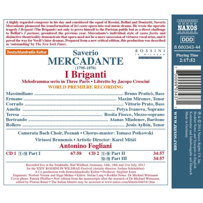 Mercadante: I Briganti, Melodramma serio in 3 Parts - slide-1