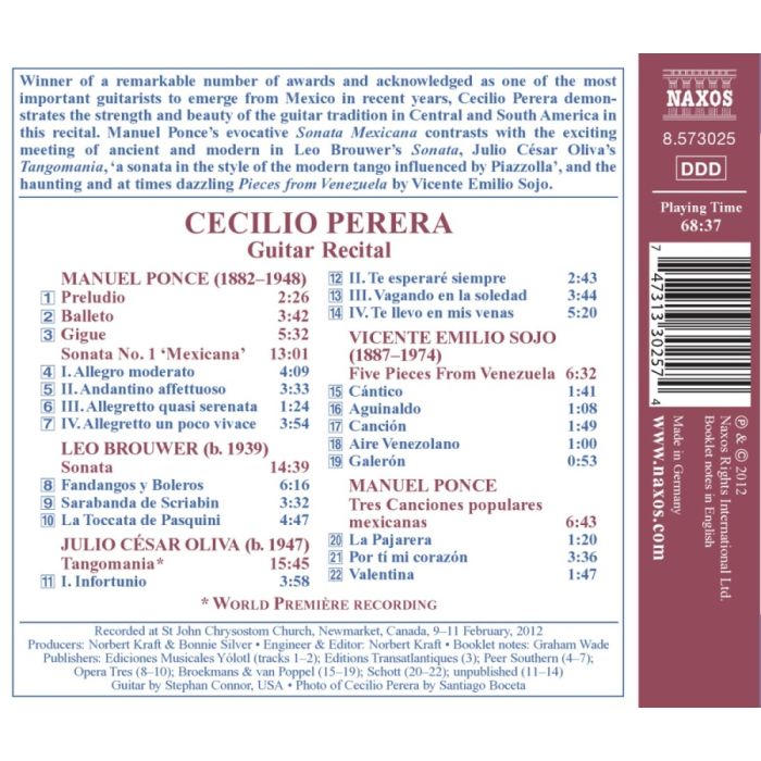 Cecilio Perera: Guitar Recital - Manuel Ponce, Leo Brouwer, J.C. Oliva, V.E. Sojo - slide-1