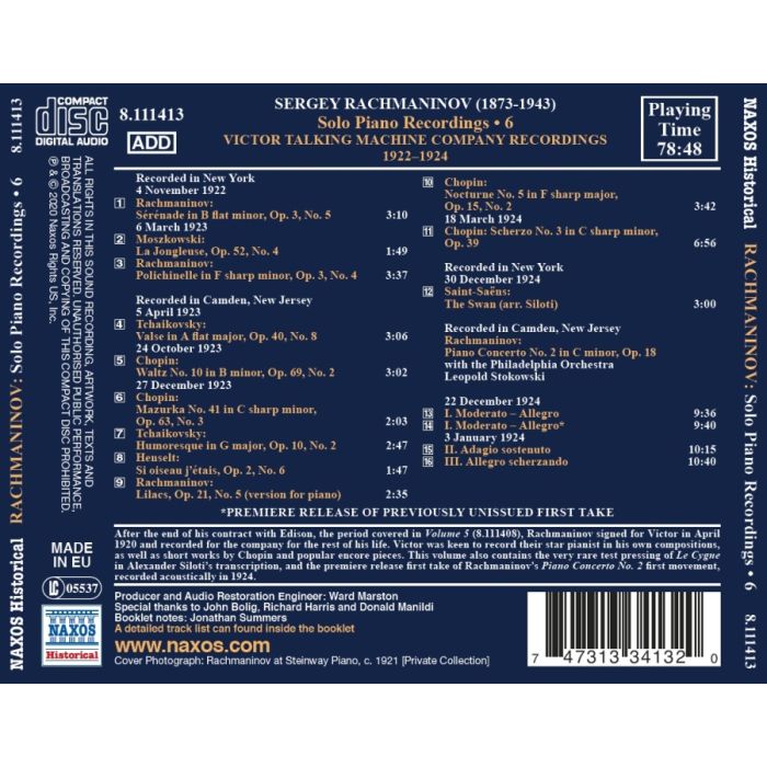 Rachmaninov - Solo Piano Recordings Vol. 6 - slide-1