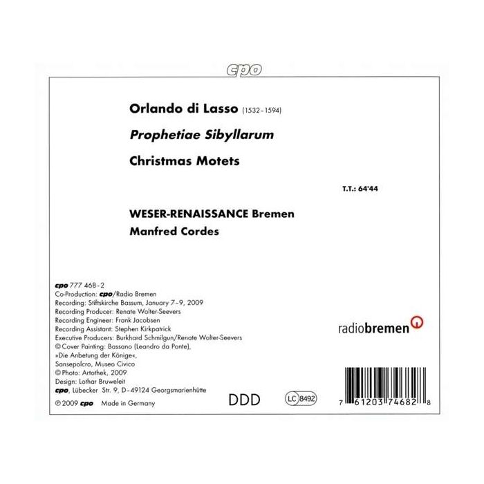 Lasso: Prophetiae Sibyllarum, Christmas Motets - slide-1