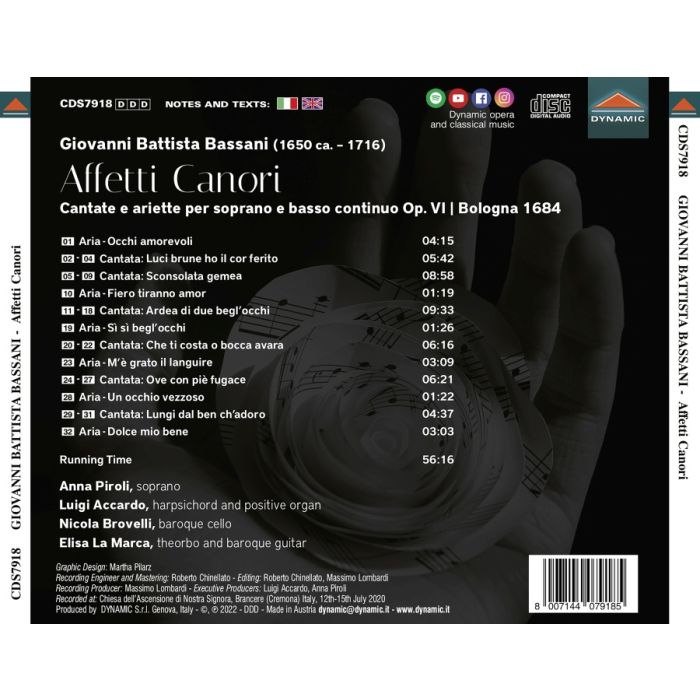 Bassani: Affetti Canori - Cantate e ariette per soprano e basso continuo - slide-1