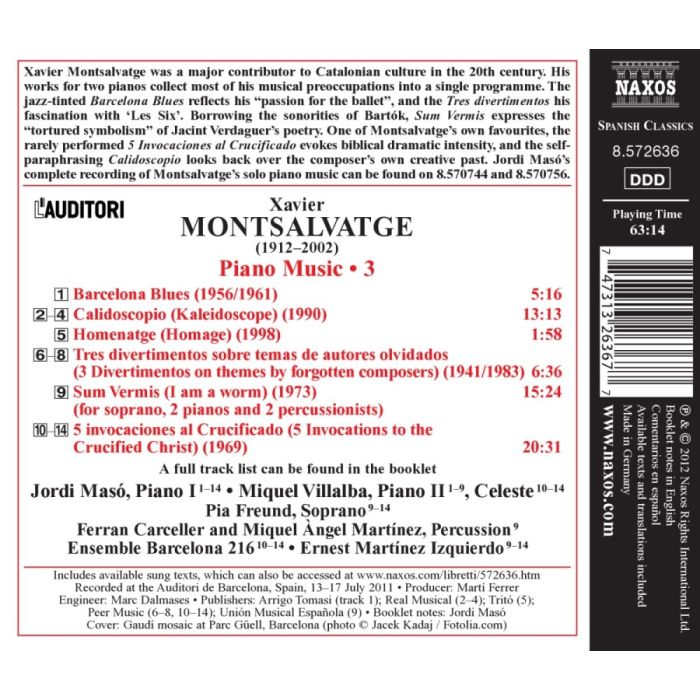 Montsalvatge: Music for Two Pianos - slide-1