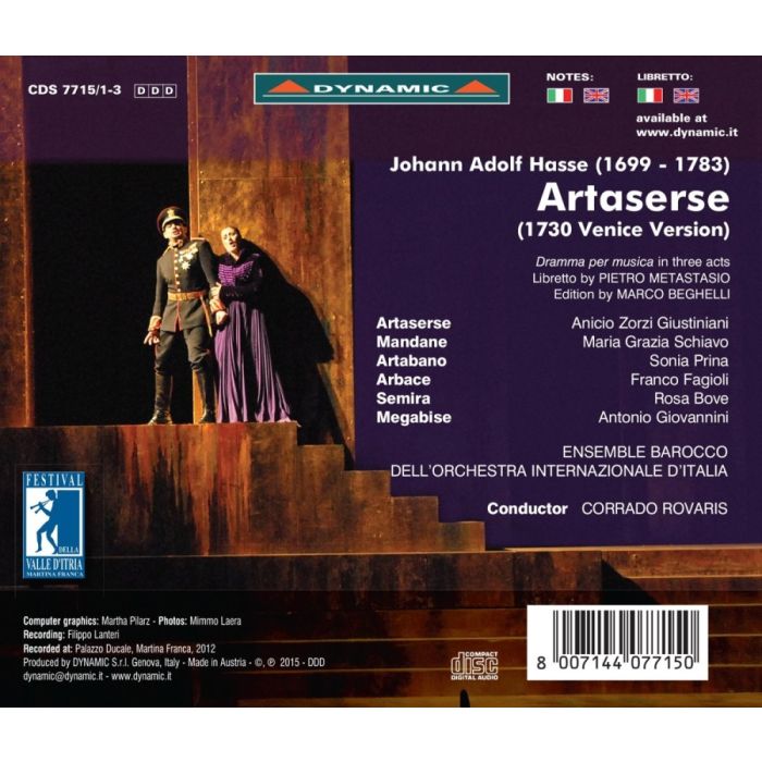 Hasse: Artaserse Dramma per musica in three acts - slide-1