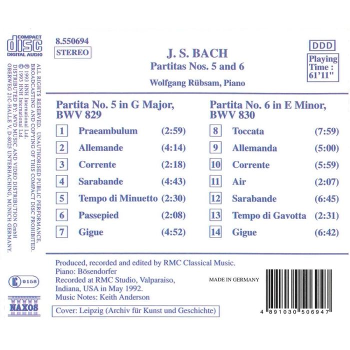 Bach: Partitas Nos. 5 and 6 - slide-1