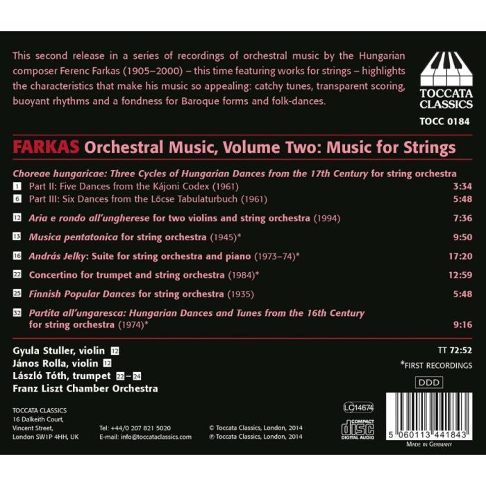 Farkas: Orchestral Music Vol. 2 - Music for String Orchestra - slide-1