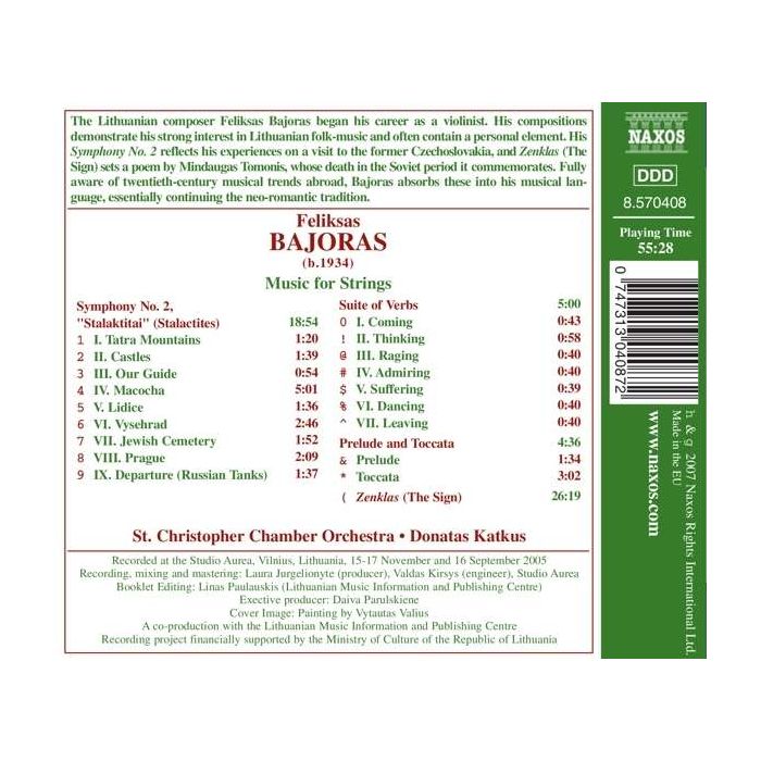BAJORAS: Symphony No. 2; Suite of Verbs; Prelude and Toccata; The Sign - slide-1