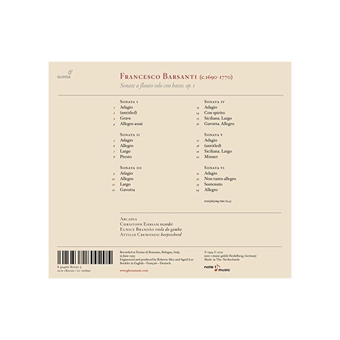 Barsanti: Sonate a flauto solo con basso op. 1 - slide-2