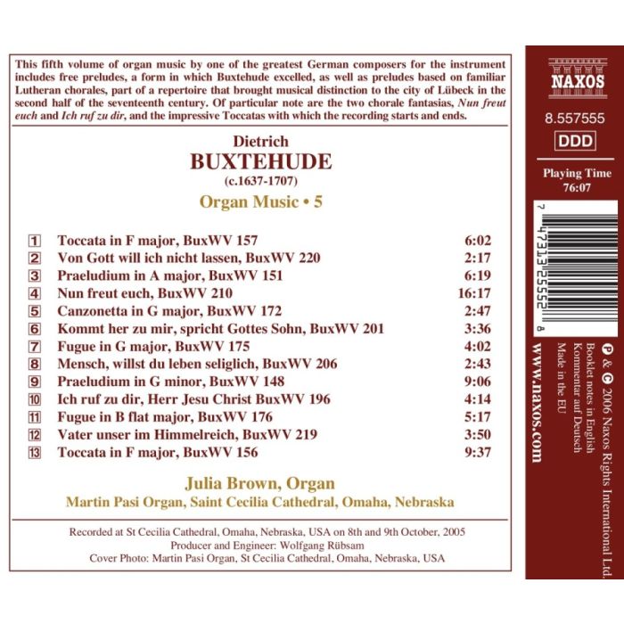 BUXTEHUDE: Organ Music, Vol. 5 - slide-1