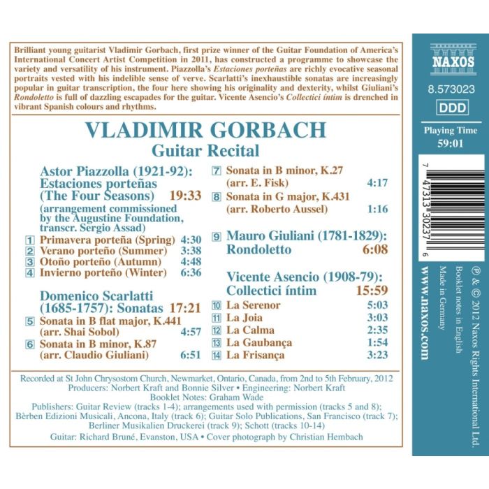 Vladimir Gorbach: Guitar Recital - Piazzolla, Scarlatti, Giuliani, Asencio - slide-1