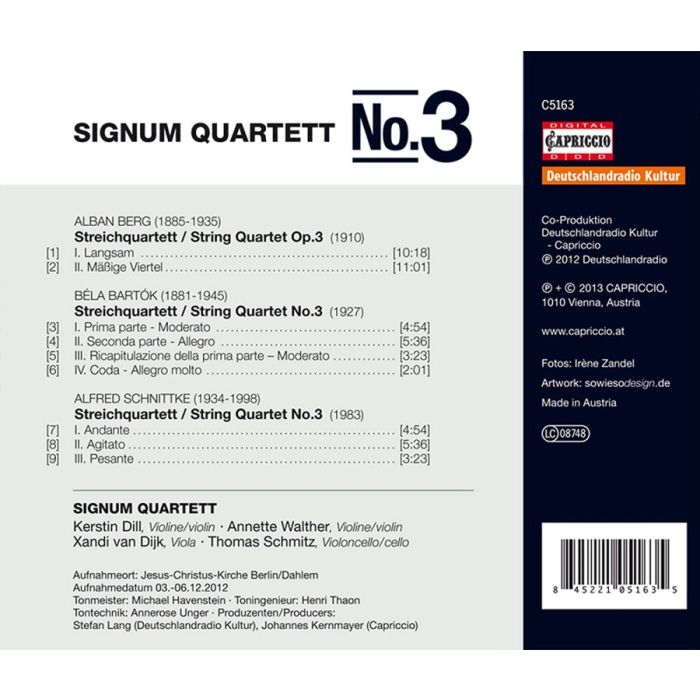 Berg, Bartók & Schnittke: String Quartets No. 3 & Op. 3 - slide-1