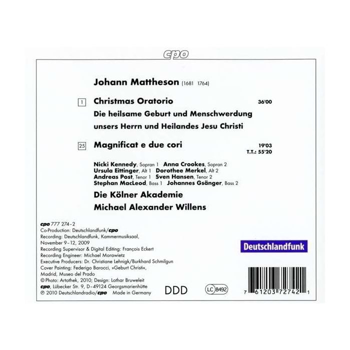 Mattheson: Christmas Oratorio 