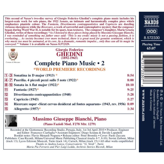 Ghedini: Complete Piano Music Vol. 2 - slide-1