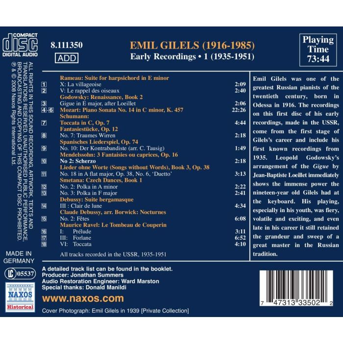 Emil Gilels: Early Recordings Vol. 1 - slide-1