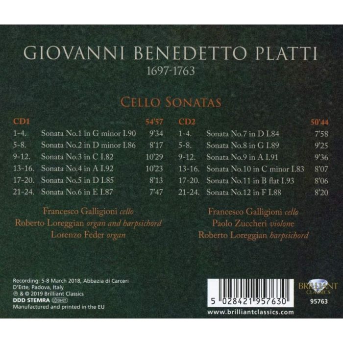 Platti: Cello Sonatas - slide-1