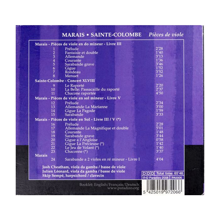 Le Sieur de SAINTE-COLOMBE: Pièces de viole - slide-1