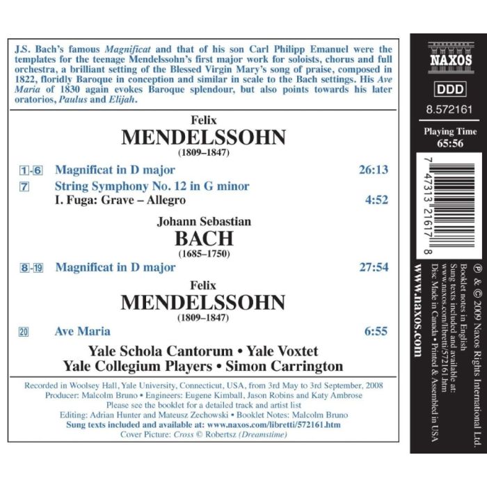 Mendelssohn: Magnificat in D major, Ave Maria; Bach: Magnificat in D major - slide-1