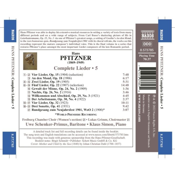 Pfitzner: Complete Lieder Vol. 5 - slide-1