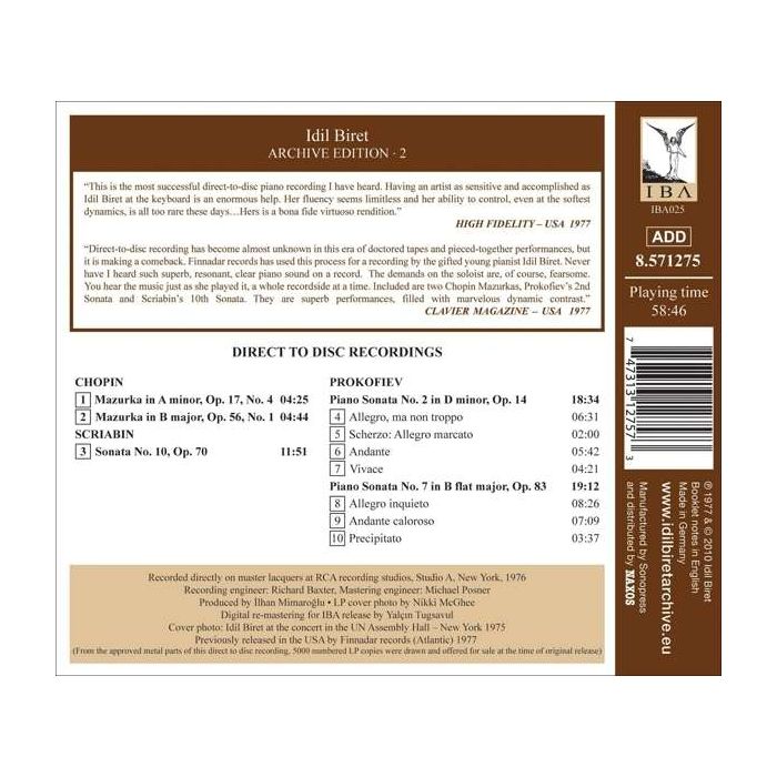 CHOPIN: 2 Mazurkas / SCRIABIN: Piano Sonata No. 10 / PROKOFIEV: Piano Sonatas Nos. 2 and 7 - slide-1